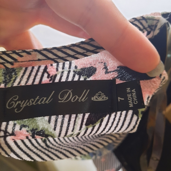 Crystal Doll Black White Ruffled Wrap Romper - Picture 3 of 10